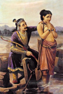 Ravi Varma Shantanu und Satyavati Ölgemälde